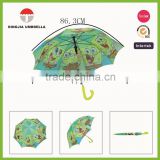animal printing raincoats straight kids umbrella