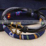 2016 Hign Quality Leather Bracelet Cloth Fabric Bangle Wholesale thumbnail-3