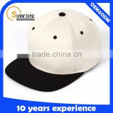 Custom 100% Cotton Blank Snapback Hats Wholesale High Quality Short Brim Snapback Caps