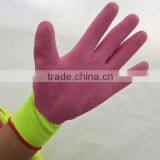 10g High Quality Pink Latex Foaming Coated Gloves thumbnail-1