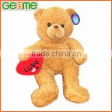 JM7049 Wedding Plush Toy Brown Bear with Heart