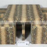 Simple Snakeskin Square Coffee Table and Four Stools thumbnail-1