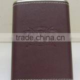 6oz PU Leather Covered Stainless Steel Hip Flask thumbnail-1