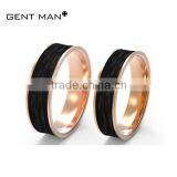 China Jewelry Gold Solid Carbon Fiber Couple Ring 925 Silver Wedding Bands Engagement Rings thumbnail-6