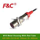 DR18RI-CU10/40 Series M18, 10/40cm Diffuse Cylinder Photo Sensor, Metal Housing With a Protected Tube, PNP/NPN Photo Sensor thumbnail-1