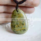 Exquisitely Engraving Carving Type Handmade Natural Stone Pendant Necklace Folk Art Style Reiki Stone Praying Mani Stone Pendant thumbnail-5