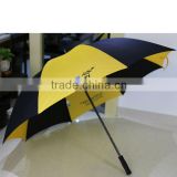Black and yellow golf umbrella with good selling