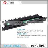 LY-PP5-15-B 25 Port UTP 19 Inch Cat5e Network Wall Mount Surface Patch Panel