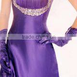 Arm Length Purple Long Satin Gloves thumbnail-1