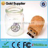 Wholeale Promotional Gifts 2gb/4gb/8gb/16gb Usb 2.0 Drift Bottle Wood Glass Souvenir Usb Flash Stick thumbnail-1