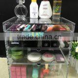Well-made New Style Equisite Lucite Acrylic Makeup Cosmetic Storage Case With 4 Drawers
