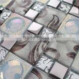 MB SMP23 Living Room Decor Stainless Steel Mix Glass Mosaic Tile Iridescent Mosaic Wall Tile thumbnail-4