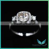 Custom Engagement Rings Fashion Design 14K White Gold Cusion Cut Moissanite Diamond Rings thumbnail-1
