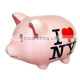 I Love NY Small Pink Ceramic Piggy Bank thumbnail-2