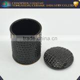 Promotional Golden Edge Ceramic Bathroom Sets Black China Manufacturer thumbnail-2