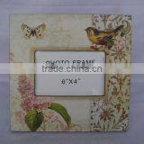 Beautiful Paper Printing Wooden Photo Frame 4x6'' Opening With Birds and Flower Desgin thumbnail-4