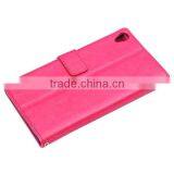 Manufacturer Cheap Mobile Phone Leather Flip Phone Case for Sony Z3 Leather Flip Back Case thumbnail-4