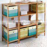 Colorful Wheat Straw Storage Basket With Cloth Lining thumbnail-1