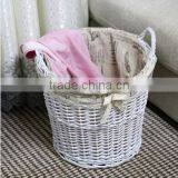 Wholesale Wash Grey Wicker Round Woven Laundry Basket thumbnail-1