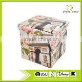 Square Fashional PVC Non Woven Durable Storage Ottoman thumbnail-1