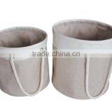 Household Round Foldable Polyester Laundry Basket With Handles thumbnail-1