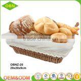 Food Safe Grade Woven Fruit Tray Wicker Rattan Bread Basket With Handle thumbnail-1