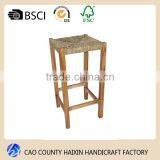Vintage Rush Seat Solid Wooden Bar Stools thumbnail-1