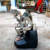 Stainless Steel Statues Modern Art Mirror Surface Naked Women for Decor thumbnail-4