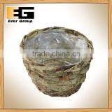 Outdoor Round Natural Rattan Gardening Flowerpot thumbnail-1