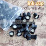 100pcs Tattoo Permanent Makeup Machine Ink Pigment Cups Black thumbnail-1