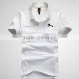 OEM Cotton Knitted Men Polo Shirt, White Simple Men Polo Shirt , With Emboridery thumbnail-1