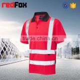 jersey t-shirt with collar colored reflective safety t-shirt for running top quality safety t-shirt