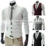2016 Spring New Men Korean Fashion Slim Waistcoat Men Vest Western Style Suit thumbnail-1