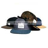 Cord Brim 5 Panel Cap, Woven Label 5 Panel Cap, Hip Hop Cap thumbnail-1