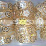 Broad Hand Carved 2 Tone Gold Plated BRACELET BANGLE KADA , Dancing Stone thumbnail-2