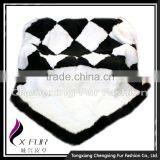 CX-D-118 Promotion Gift Blanket Rabbit Fur Blanket Soft Warm Throw Blanket With Fox Trim thumbnail-4