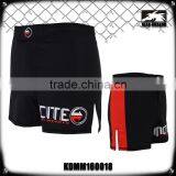 2016 NEW STYLE BLACK MMA SHORTS WITH LOGO ON THE BOTTON OF LEG OPENING thumbnail-1