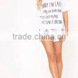 Women Summer Sleepwear Wholesale Custom Design Short Pajamas Baggy Soft Pyjama Set With Private Brand thumbnail-4