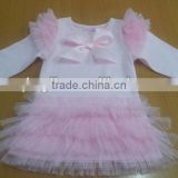superior products and soft material 100% cotton pink full dress for baby princess