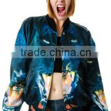 all over animal sublimation printing jacket for ladies,high quality