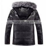 China Factory Wholesale High Quality Fashion Windproof Leather Winter Down Jackets thumbnail-2