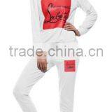 Women Printed Hoodie Pants Suit Two Piece Gtm Tracksuit Set With Fleece thumbnail-4