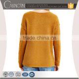 Fashion Girl T-shirts Boat Knitting Pattern Neck Sweater thumbnail-2
