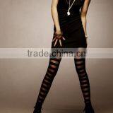 EY0099L New Desgin Women Grid Perspective Striped Leggings thumbnail-2