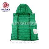 Bright Green Real Down With Hood Women Vest thumbnail-2