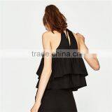 Top Selling Products 2017 Hip-length Poplin Halter Top With no Sleeves thumbnail-2