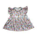 2017 New Styles Cute Ice Cream Pattern Baby Clothes Set Wholesale Price Baby Girls Ice Cake Boutique Dress Pants Outfit thumbnail-2