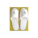 Sleeping, games, souvenior smooth stitches, soft White hotel slipper with embroideried customized lo