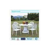 White Cast Aluminum Patio Furniture Set , Patio Furniture Table And Chairs