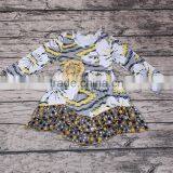 Hot Sale Fashion Little Girls Flower Dress Smocked Design Ruffle Long Sleeve Spring Autumn Dresses Wholesale Party Wear Outfits thumbnail-2